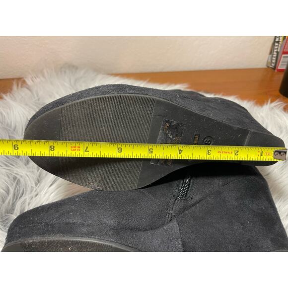 JG womens shorties short boots faux suede matte black size 8 womens bootie - Picture 10 of 13